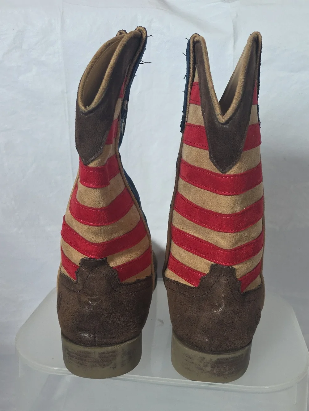 Roper Men's American Patriot Faux Leather Square Toe Boots 9.5